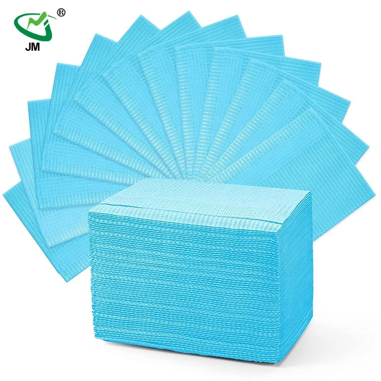 Top Supplier Dental Products Disposable Two Layers Tissue Paper Dental Bibs With Export Standard