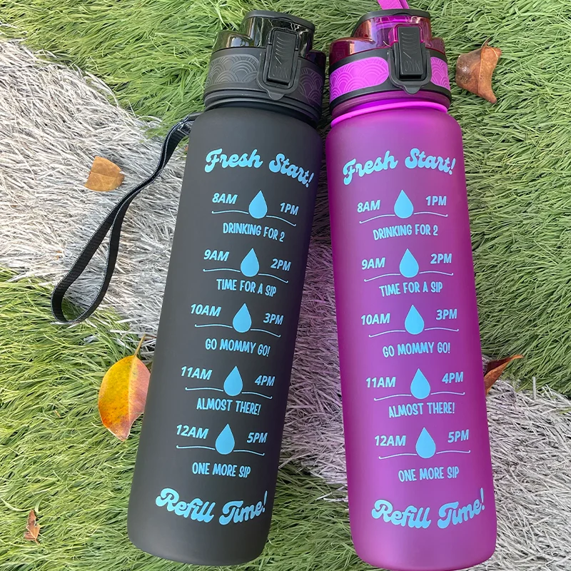 Motivational water bottle with custom logo eco friendly drinking bottles wholesale products BPA free gallon water bottle