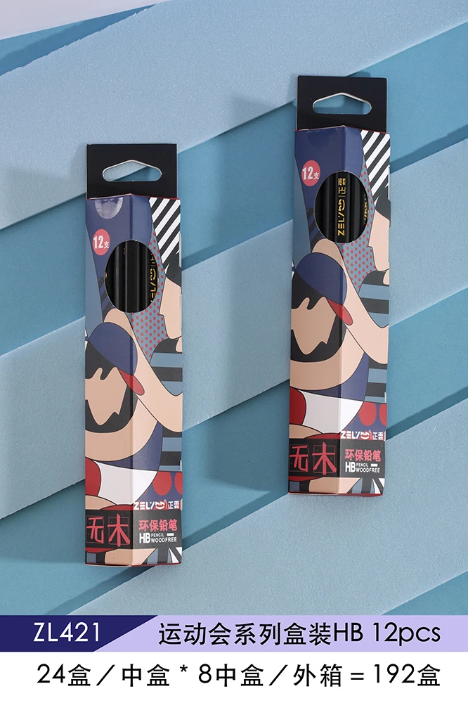 12 pcs triangle HB pencil without eraser