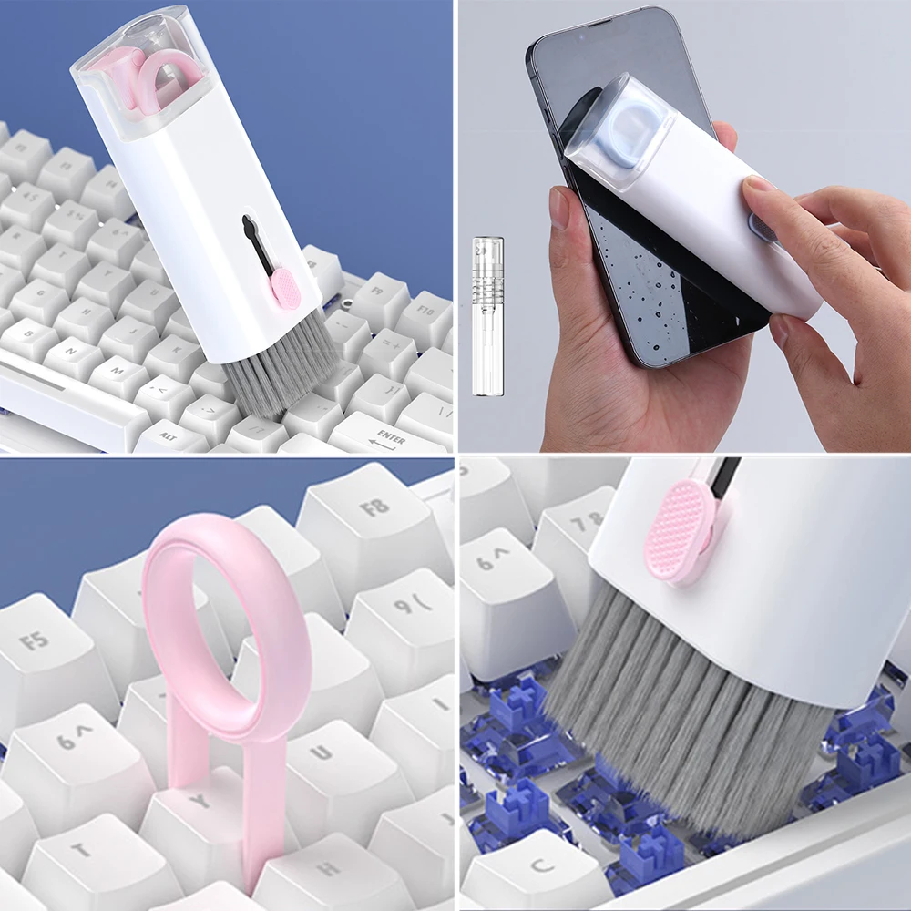 Wholesale Factory Multifunctional 7 in 1 Keyboard Cleaning Brush for Earbuds Headphone
