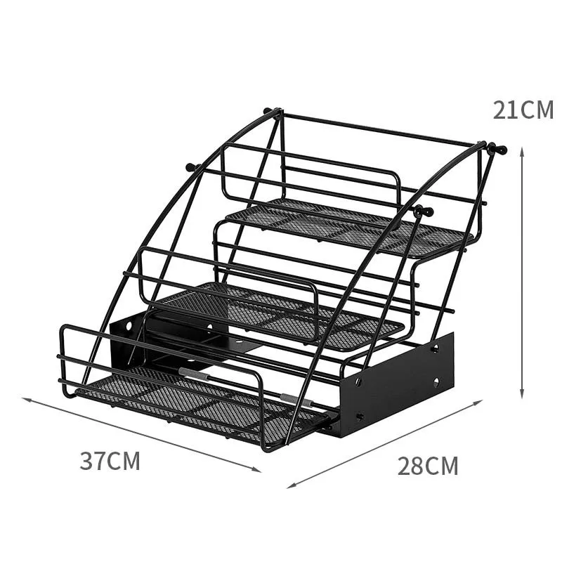 Metal Pull Down Spice Rack Retractable Large Capacity Kitchen Storage Shelf Organizer for Cabinet