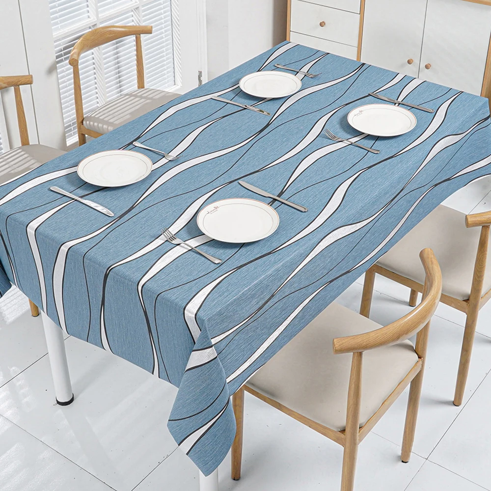 Wholesale vinyl blue rectangle oilcloth tablecloths rolls of wedding decoration