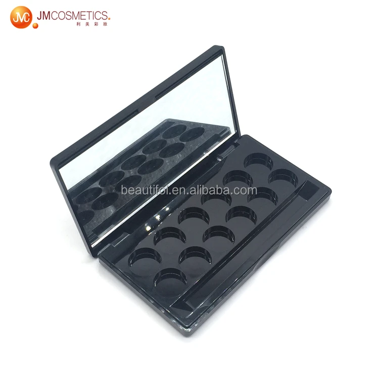 Customized 12-hole empty plastic cosmetic eyeshadow powder box palette container