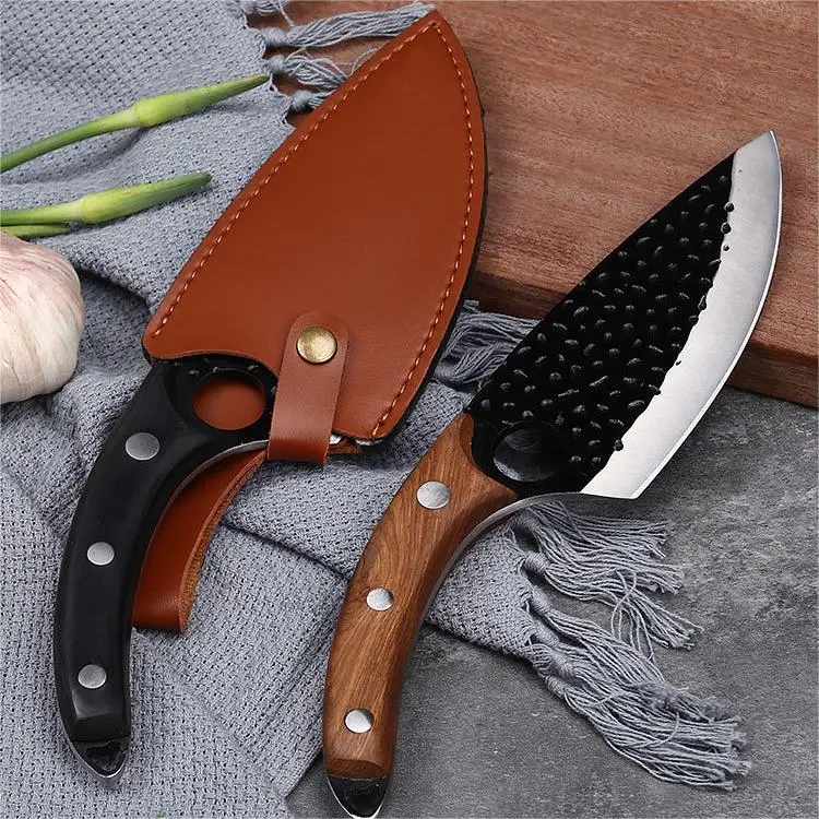 Hot Sale Non-stick Handmade Forged Blank Knife Hunting Knife Outdoor Knife with Pakka Wood Handle