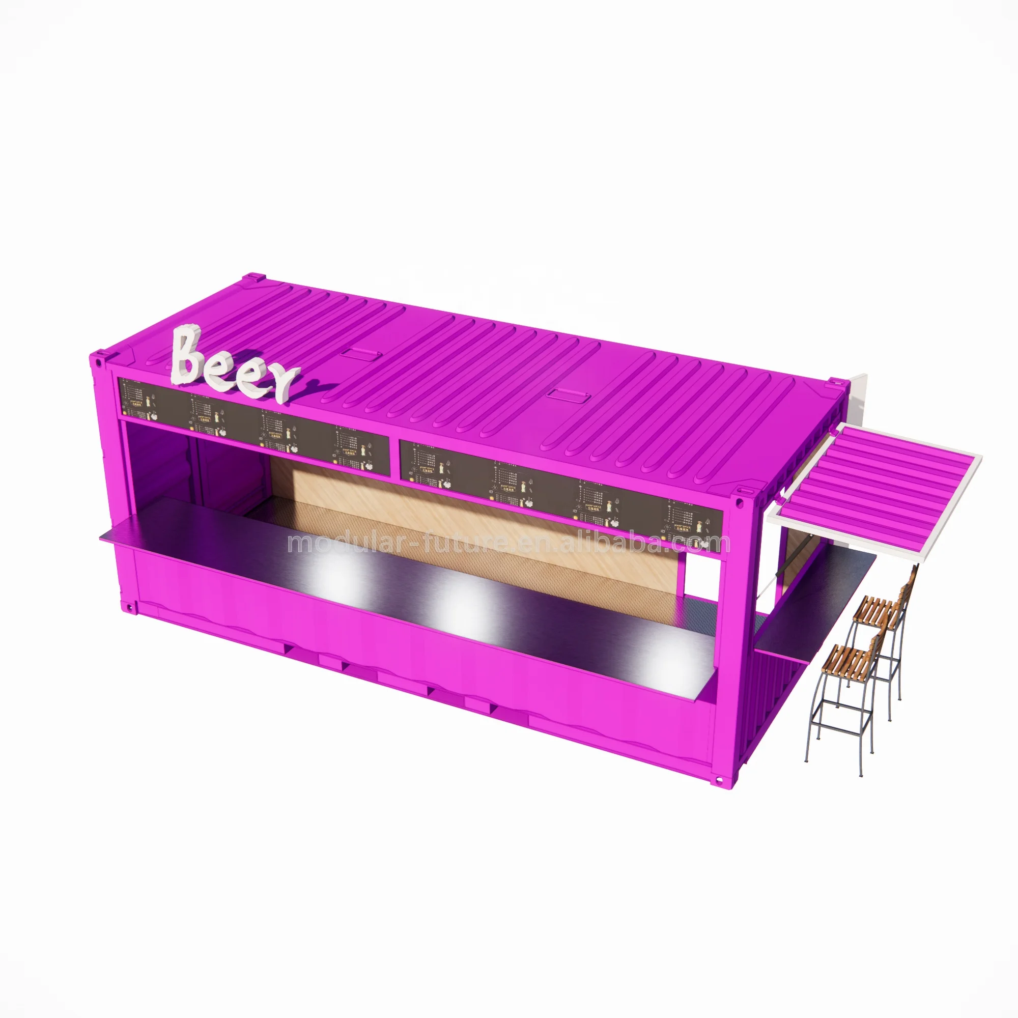 Prefab coffee shop pop up container bar outdoor kiosk