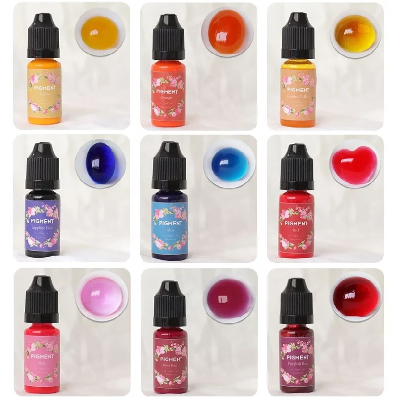 24 Colors General Pigment for Handmade craft 10ml Crystal Drop Glue Epoxy Resin and UV resin Dye liquid  pigment resin  pigment