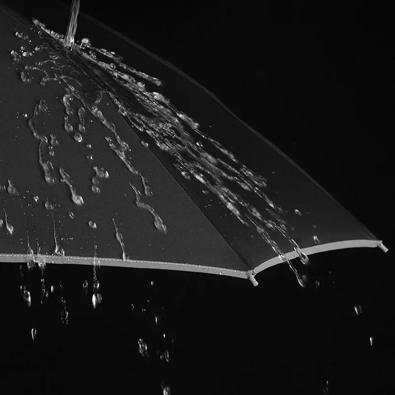 Three fold button innovative solar umbrella with reflective strip to automatic open and close LED light reverse rain umbrella