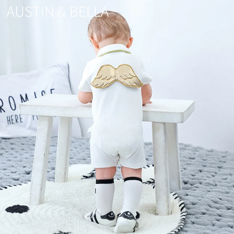 
AustinBella wholesale fashion boutique baby clothes newborn baby boy summer clothes romper designer famous brands jumpsuit 