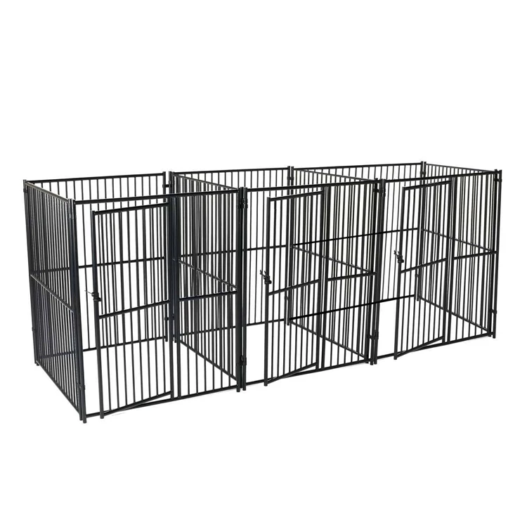 heavy duty black outdoor dog 3 run kennel panel system common wall for wholesale