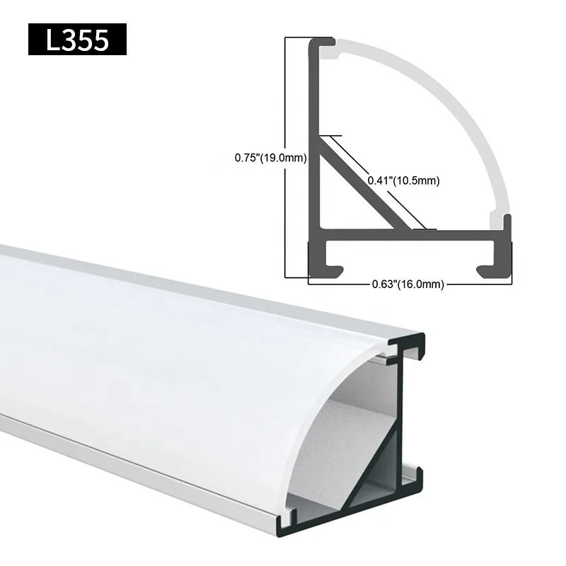 With PC Cover Channel 45 90 Degrees Angle Magnet Install Silver Black White Aluminum Strip Extruded Corner LED Profile