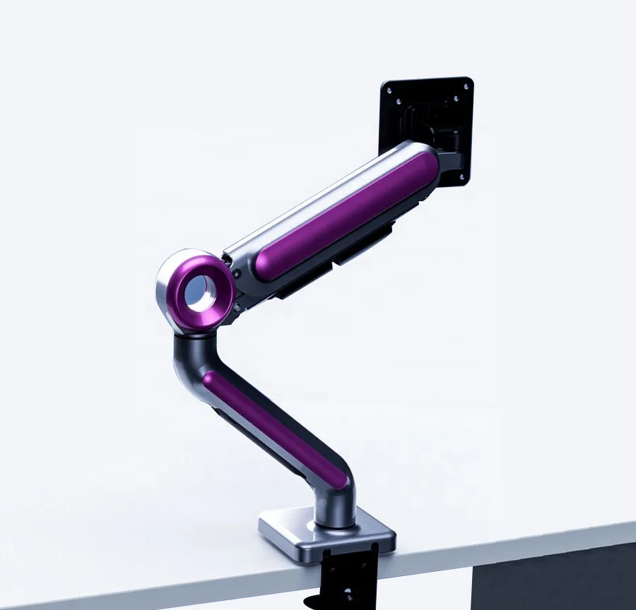Single Monitor Desk Mount - Adjustable Gas Spring Monitor Arm, VESA Mount with C Clamp, Computer Monitor Stand