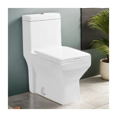 Square Bathroom Sanitary Ware Ceramic Washdown Arab One Piece WC P-trap Toilet bowl
