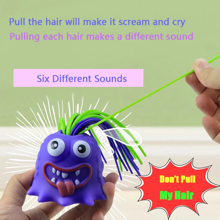 2024 Hot Selling Novelty Fidget Toy Pull Hair Scream Monster Squeeze Monster Toy For Kids Adult