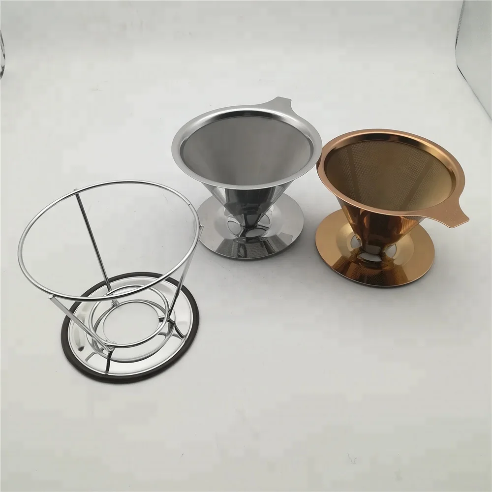 Food Grade 304 Stainless Steel Paperless Pour Over Coffee Dripper