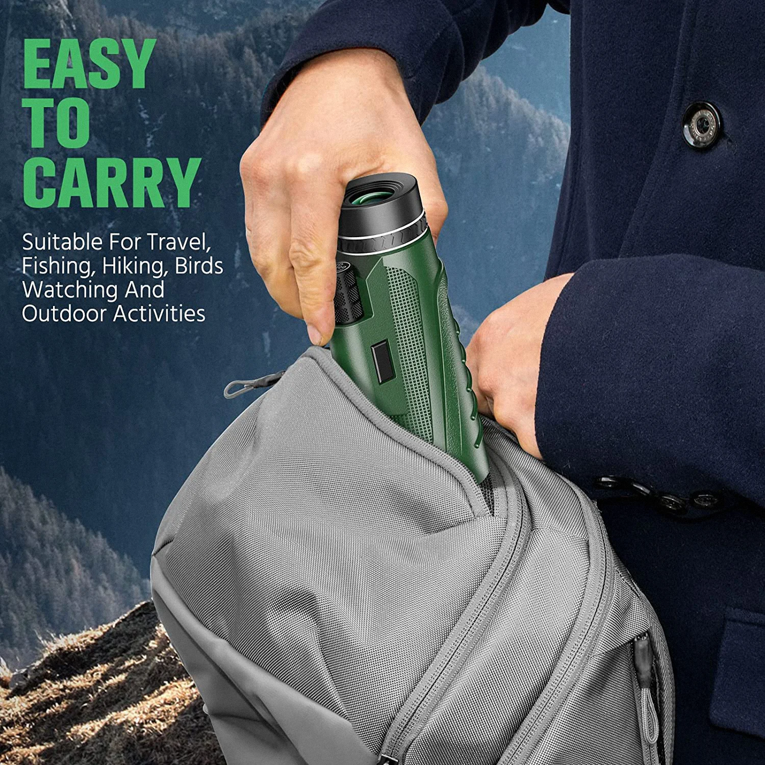 SUNCORE 80X100 HD Monocular Telescope with Smartphone Holder & Tripod, WOCELBY 2022 High Power Prism Compact Monocular