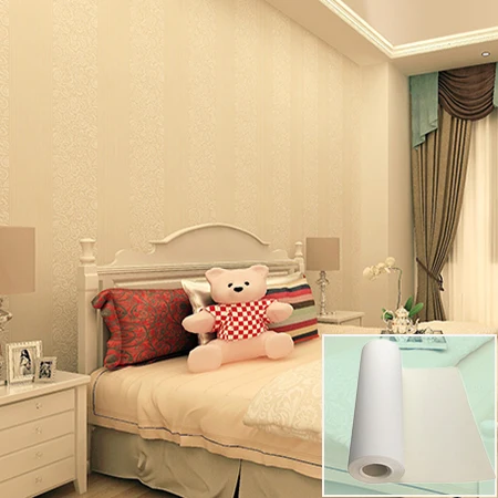 Белый пустой полиэстер хлопок ткань стены обои Rolls