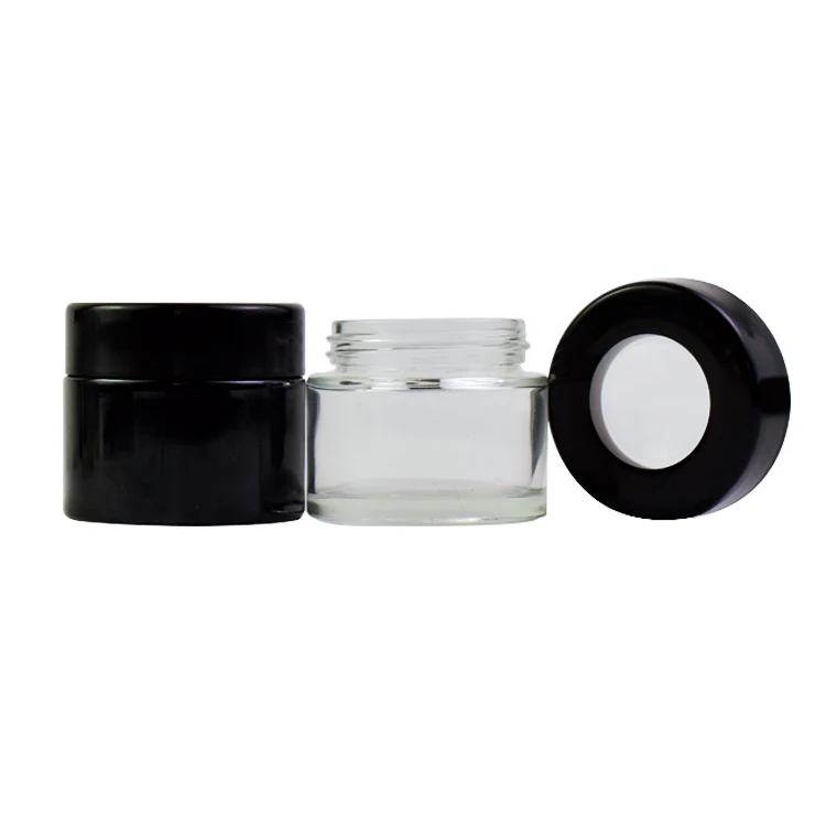 Transparent Storage Glass Jar Magnifying Light Stash Flower Container window lid Jar with Magnifying Lid