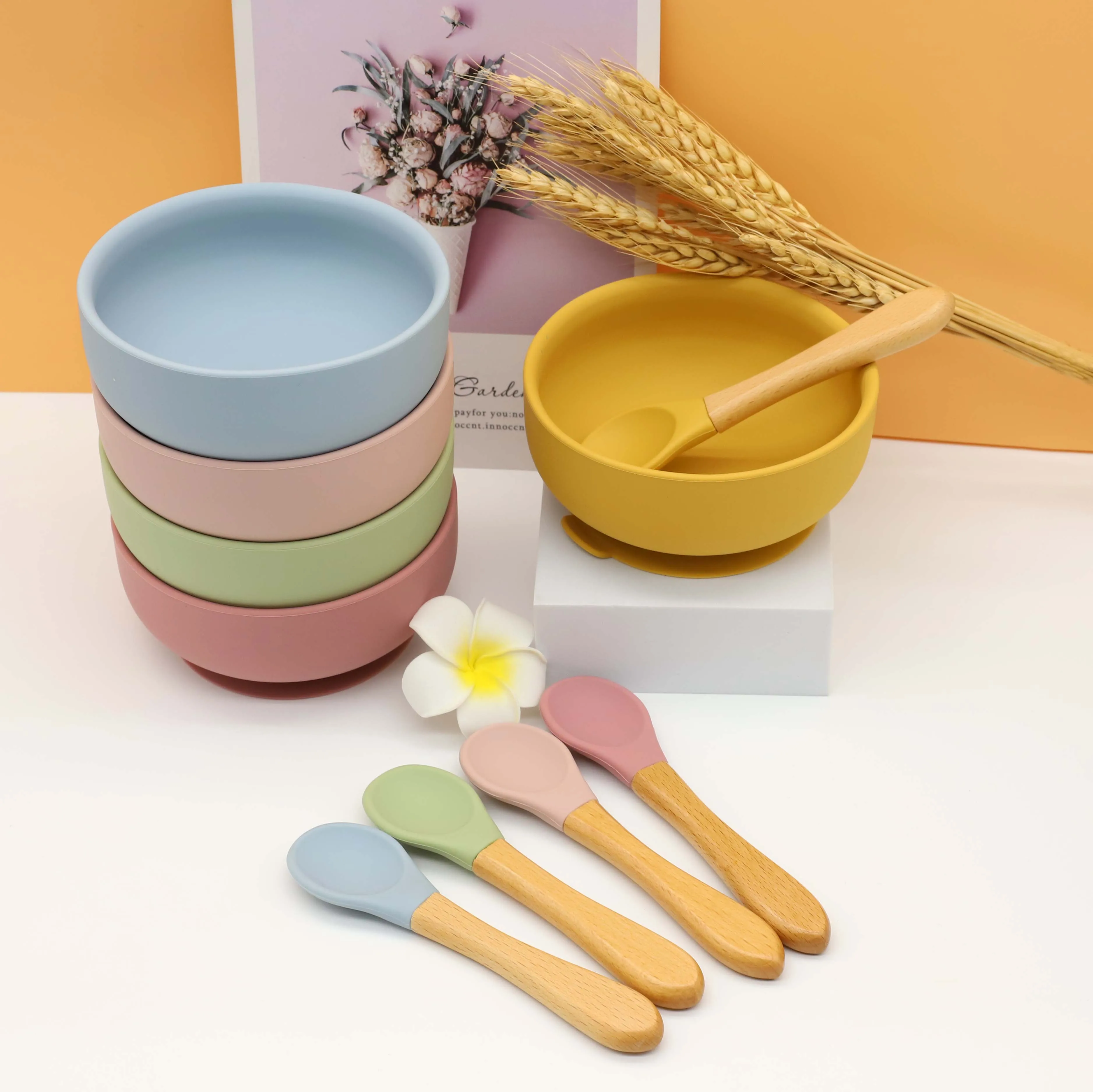 2021 New Design Bpa Free Food Grade Feeding Baby Suction Bowl Silicone Bowl