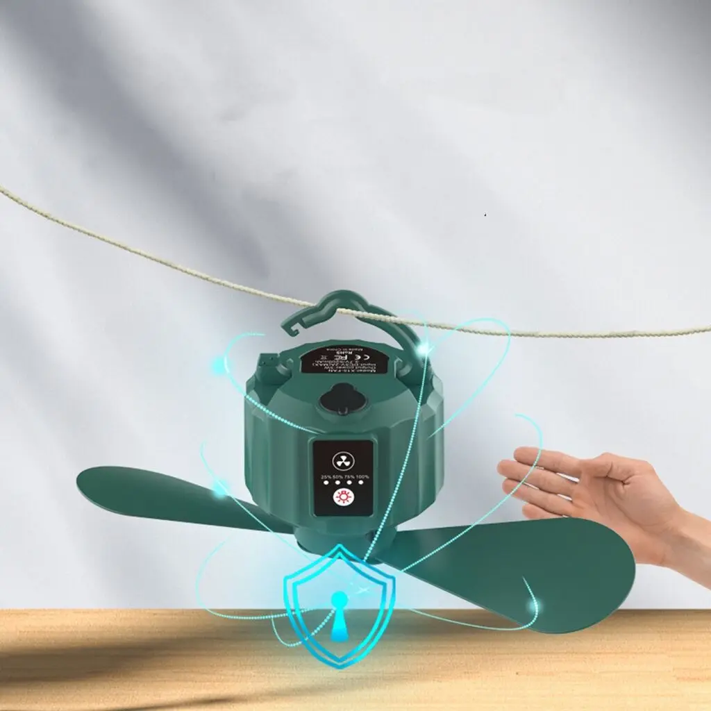 Outdoor Camping Multi-function Fan Small Fan Camping Tent Remote Control Lighting Ceiling Fan Lamp Charging Mini Folding LED Ce