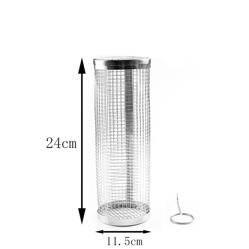 Wholesale barbecue cage stainless steel cylinder barbeque net BBQ barrel BBQ basket