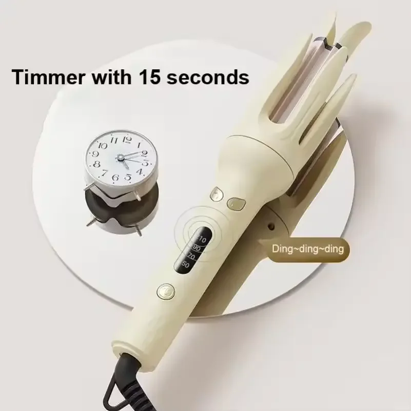 Buzzer Beep Hair Curler Iron Automatic Hair Curler Rotating Beep Reminder 28mm LCD Screen Hair Curler Machine