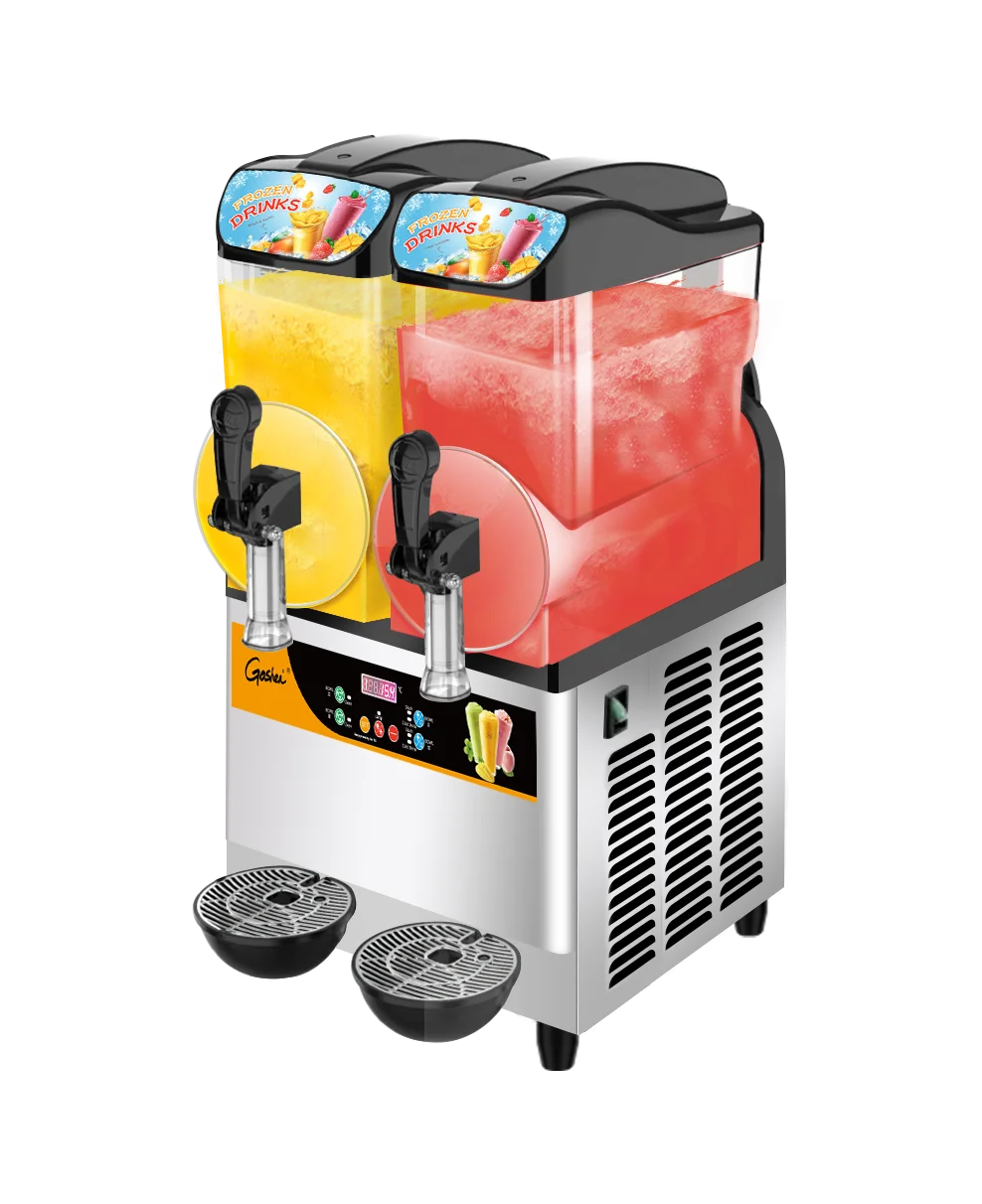 Commercial Slush Making Machine 12L x 2 Tanks Snow Frozen Drink Slushy Smoothie Maker With Led Light