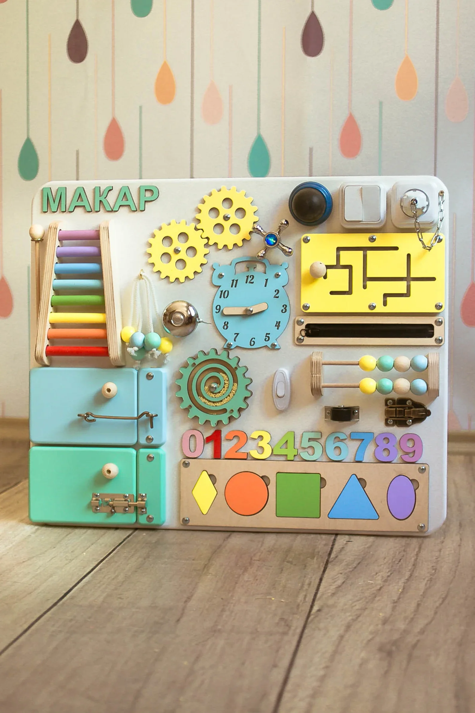 2022  customize Montessori  Early Education Training Organization  wooden busy board toy