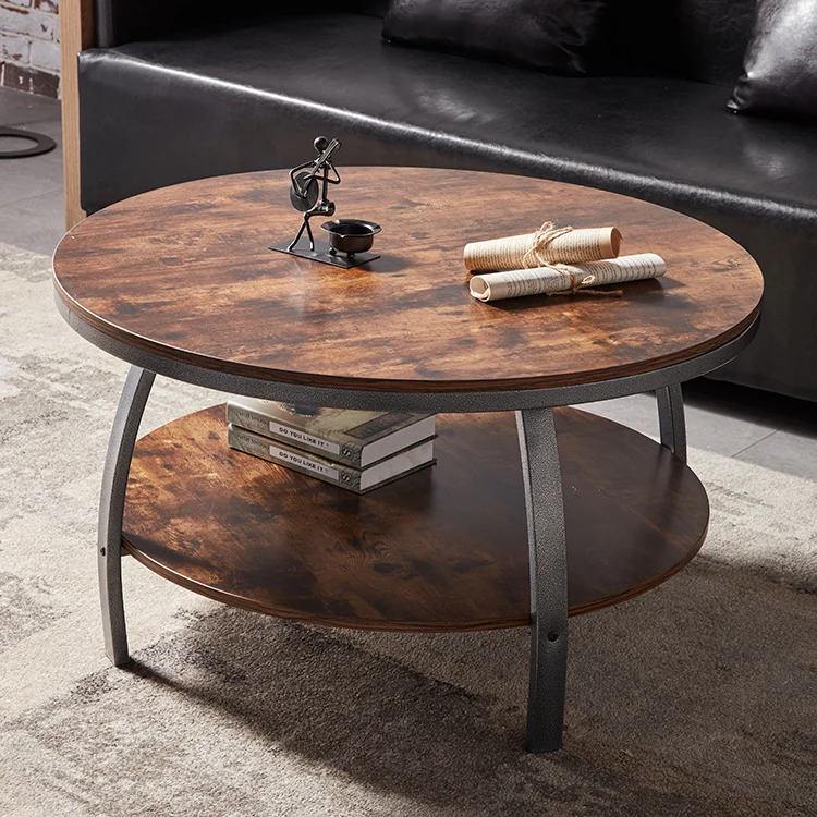 WESOME High quality luxury coffee table modern design metal MDF round side tables coffee table for living room furniture