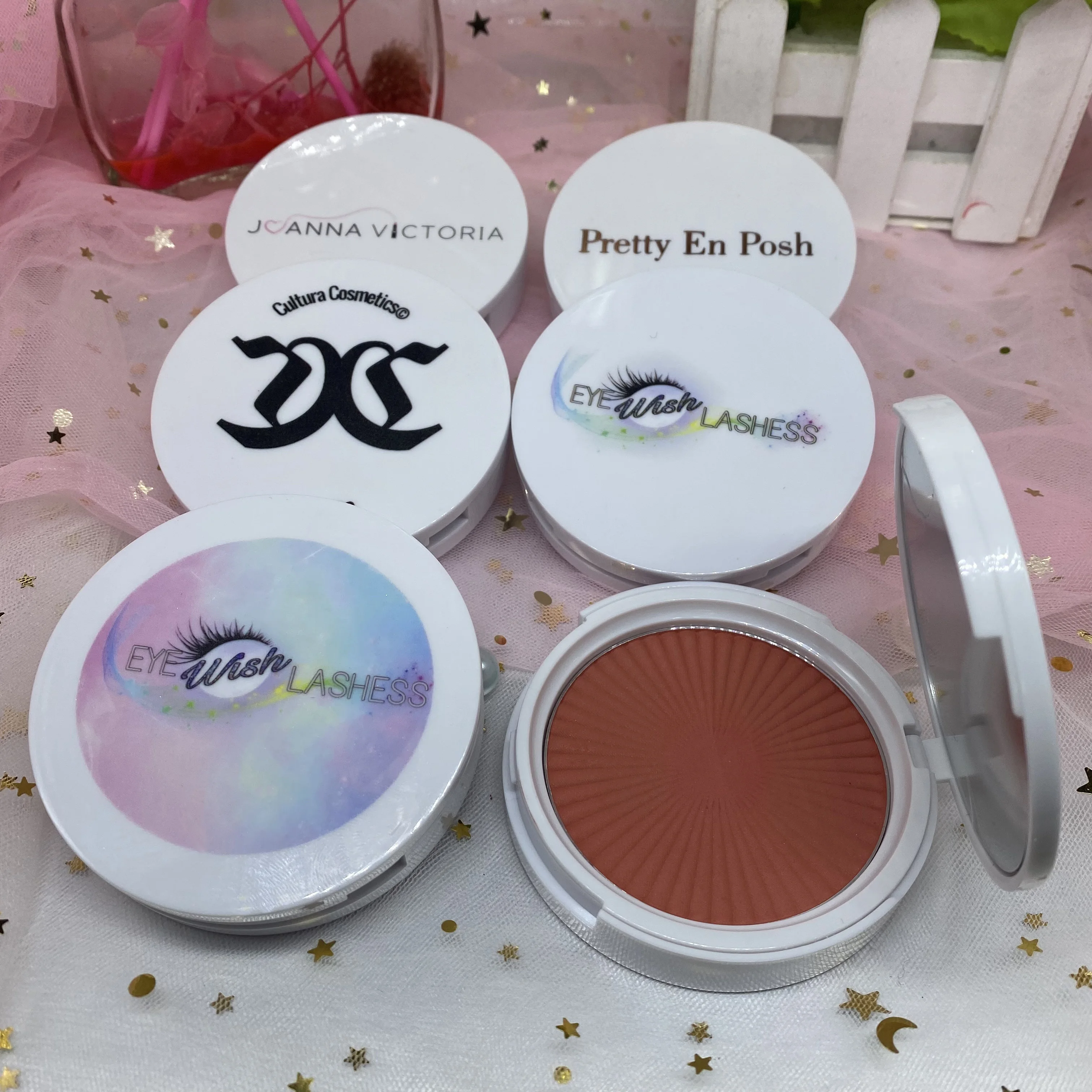 Cruelty-free Face Cosmetics Two-tone Cream Blush Vegan Private Label OEM Blusher Palette Neutral Powder