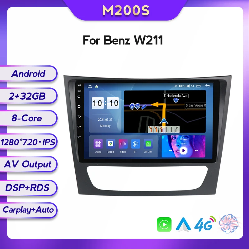 MEKEDE Android 11 8 + 128 Гб автомобильное радио для Benz E-class W211 E200 E220 E300 E350 E240 E270 E280 W219 IPS DSP 1280*720 Carplay