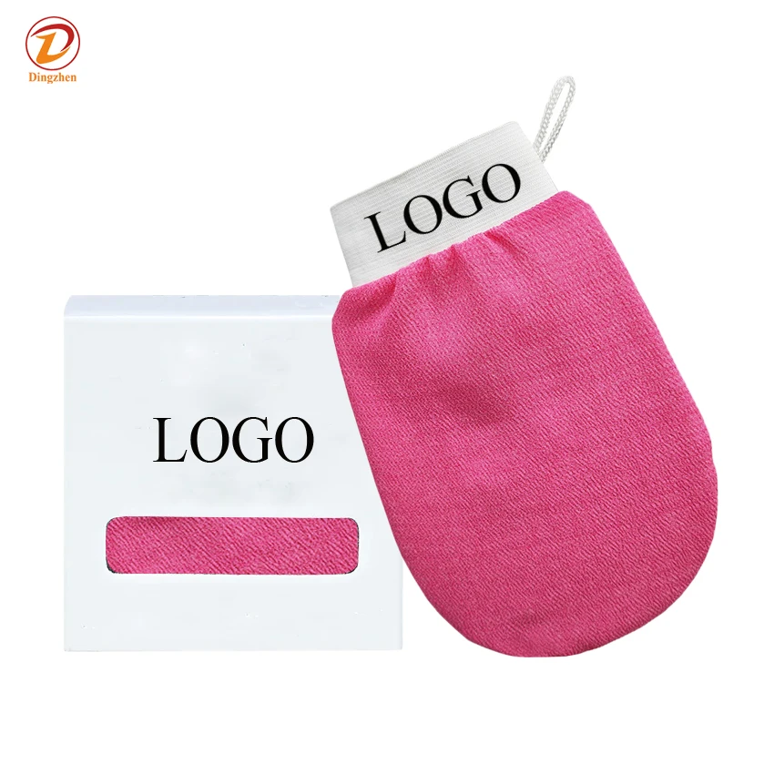 100% Viscose Fiber 150D 250D Soft Scrubber Gloves Body Spa Massage Dead Skin Remover Shower Reusable Seft Tan Exfoliating Mitts