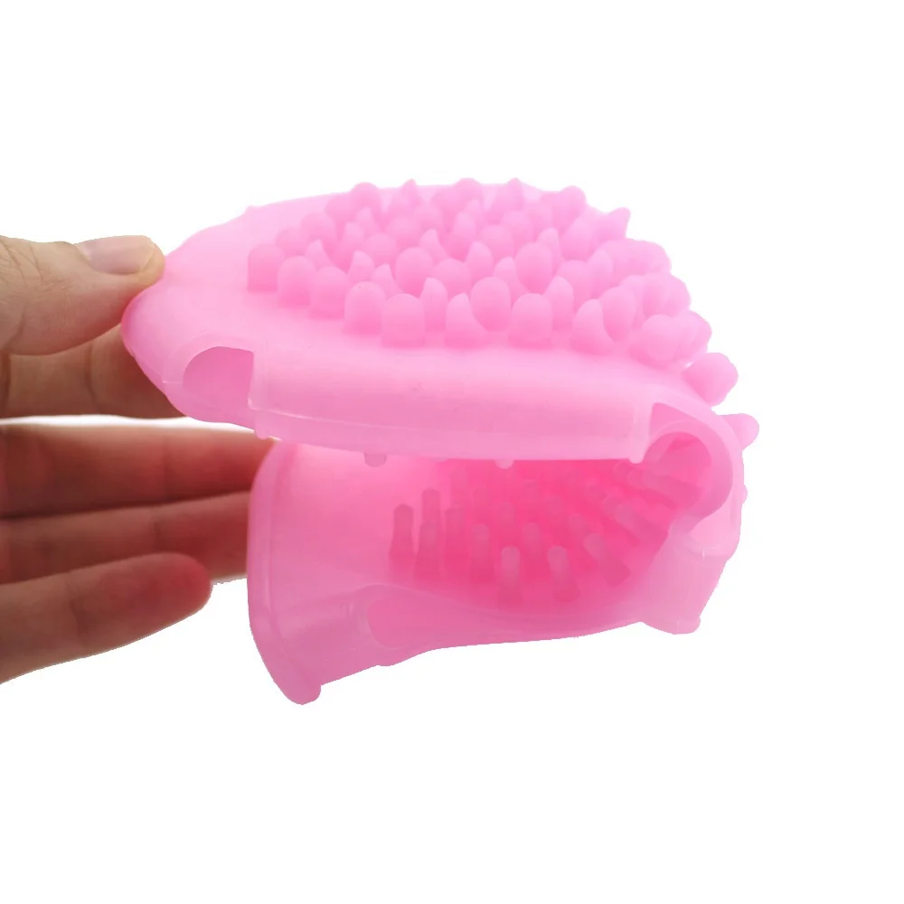 Double-sided Silicone Bath Brush Toddler Bath Mitten Exfoliating Body Brush Body Wash Scrubber Shower Glove Essential Oil Brush
