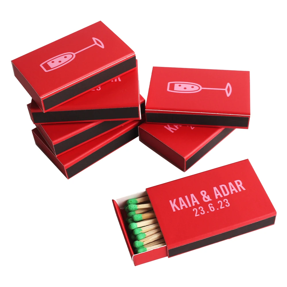 Wholesale Custom Printing Design Empty Candle Paper Red Matchbox for Matchstick