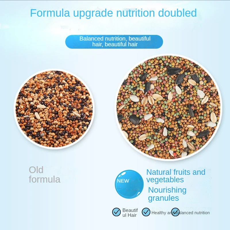 Factory wholesale quality pet food natural deluxe bird feed dark wind, tiger skin, peony parrot bird food