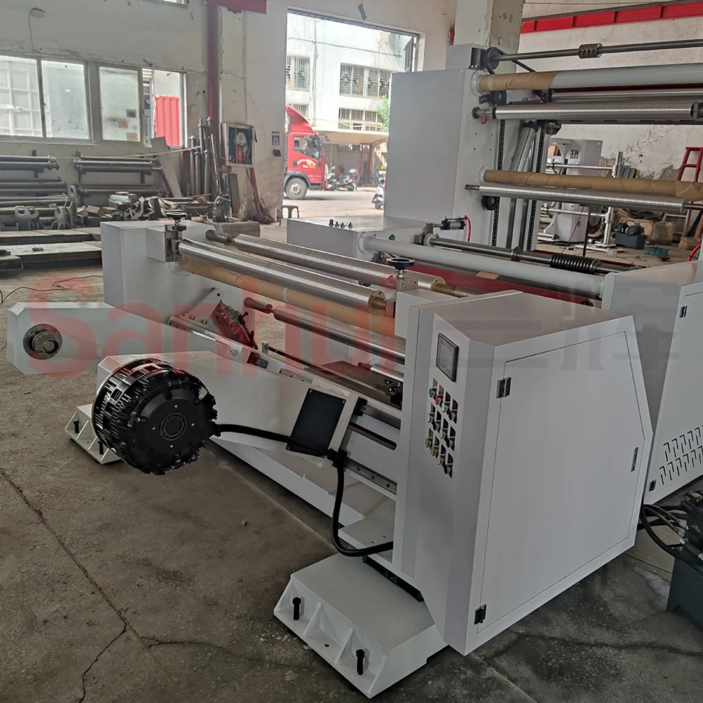 automatic kraft paper and wrapping paper pa/pe sliter and rewinding machine