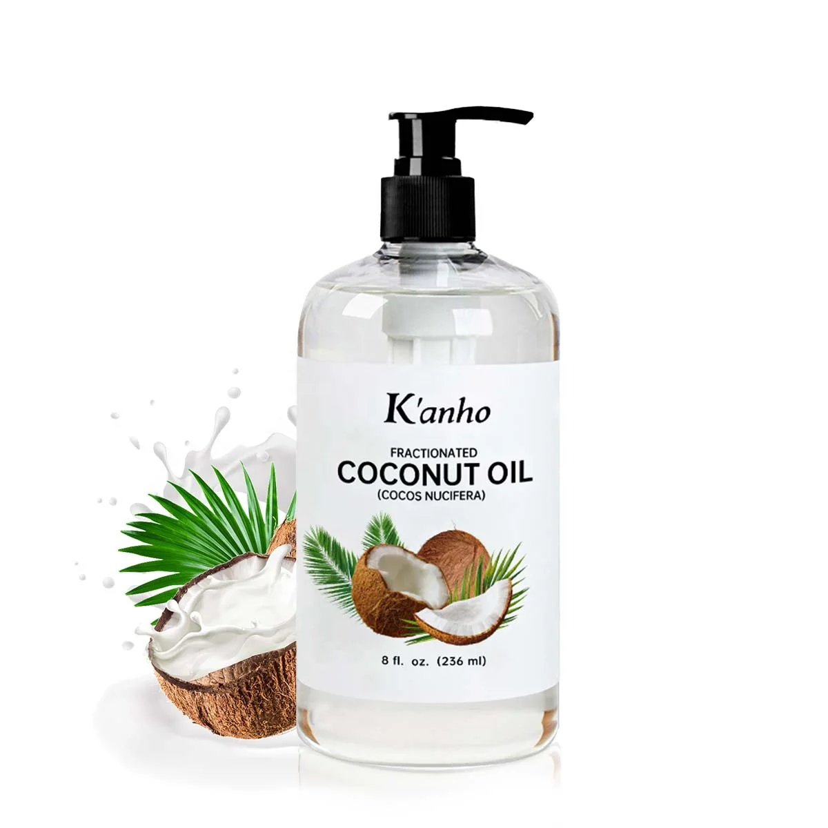 Kanho Pure Natural Fractionated Coconut Oil Hair Skin Body Care Massage Oil Unscented 236 ML