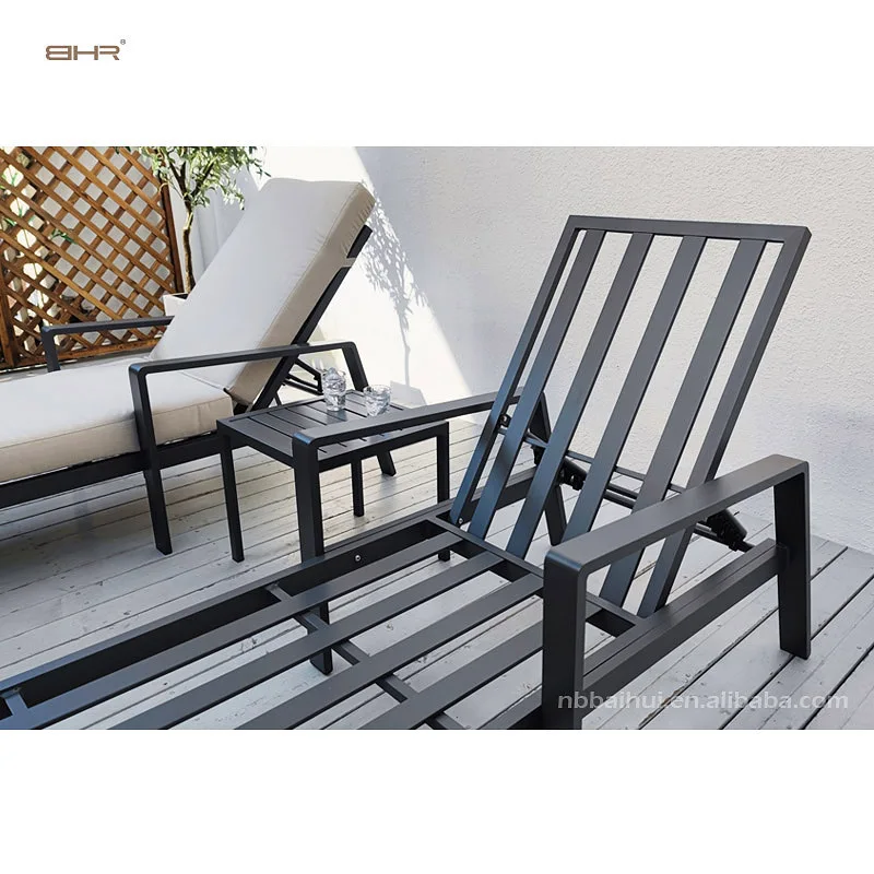 BHR Aluminum Furniture Outdoor Sunbed Beach Poolside Sun Lounger Pool Chair Sun Loungers