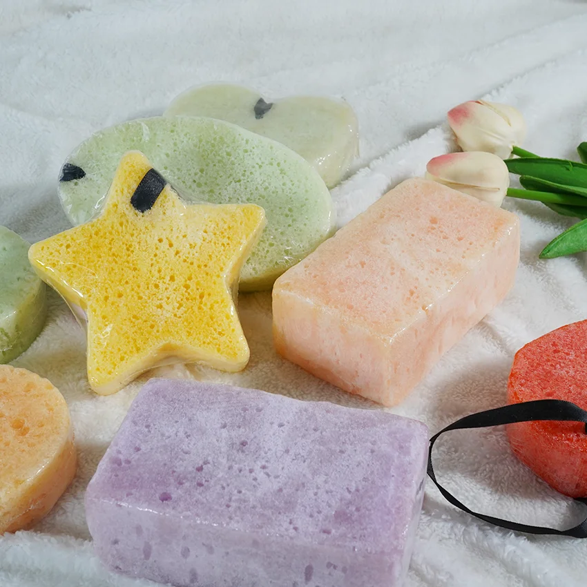 Wholesale Eco Friendly Sponge Infused Soap Inside Natural Beauty Body Wash Bath Exfoliating Sponge Soap