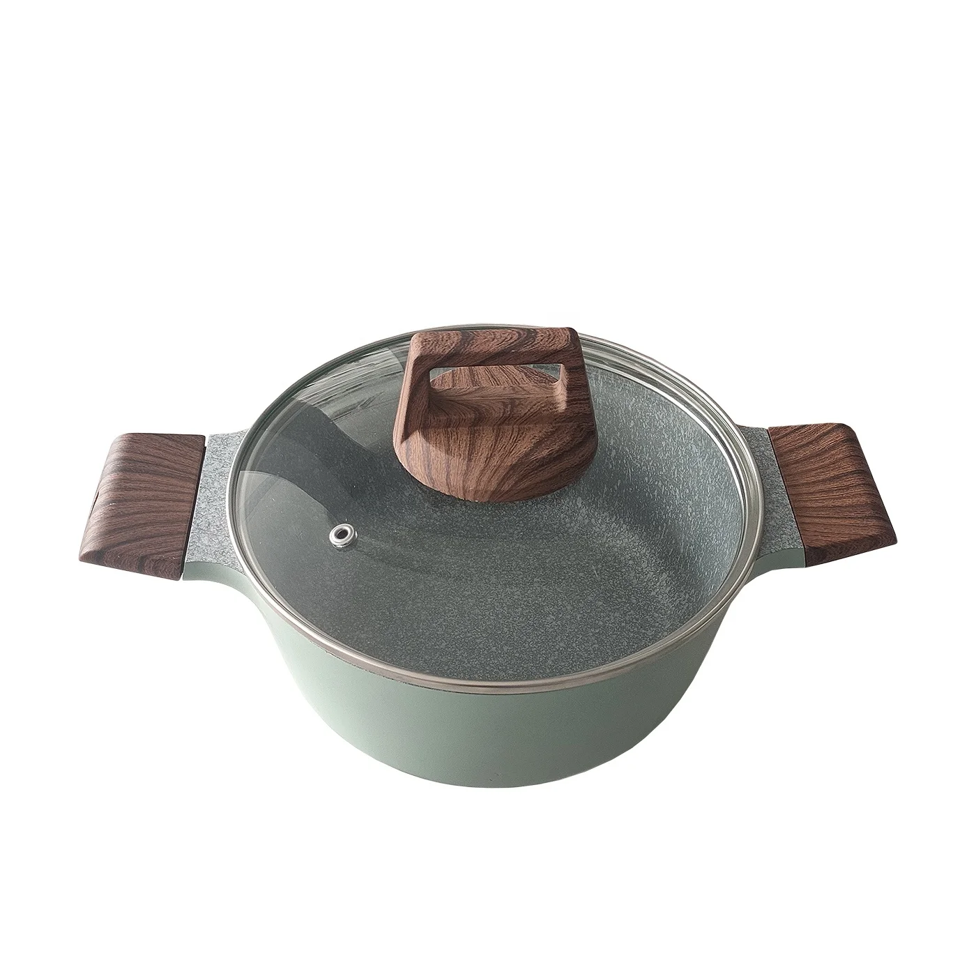 Non Stick Die Casting Cast Iron Kitchen Cooing Pot Frying Pan Casserole Cookware Sets With Glass Lid