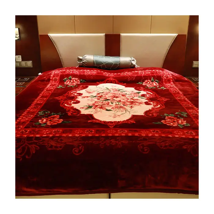 2 Ply Thickened Luxury Super Soft 100% Polyester Microfiber Fleece Oem Mink Wedding Throw Blanket Raschel Blanket