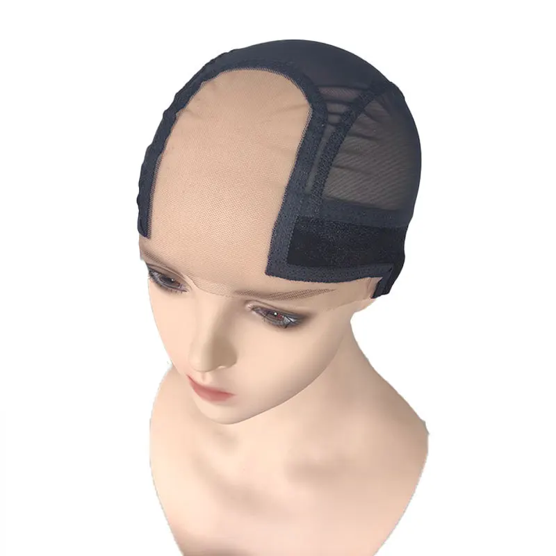 Stretch 4*5 Inch U Part Wig Cap Black Double-Sided Velvet Lace Mesh Breathable Dome Wig Cap for Making Wig