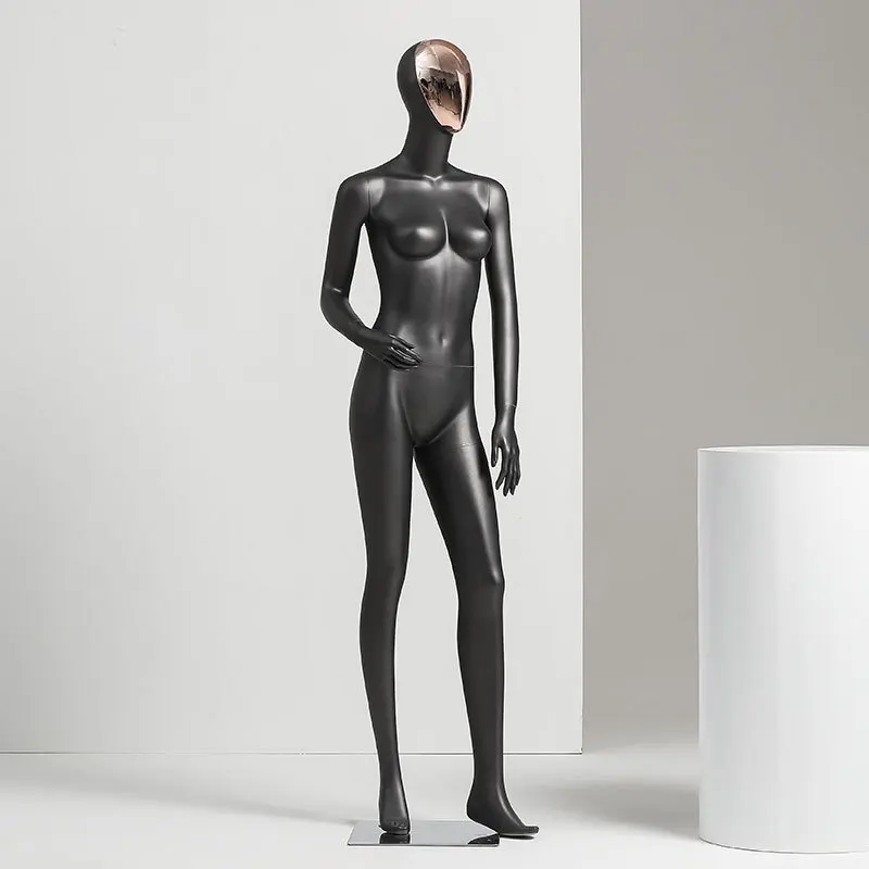 Black Mannequin Female Body Full Fiberglass Mannequin Standing for Display Clothes