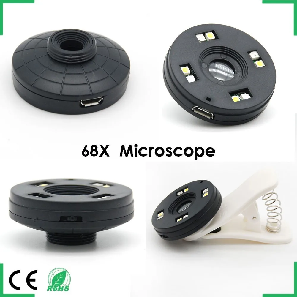 Optical Zoom Phone Lens Tablet Microscope LED Telescope Lens Universal Clip