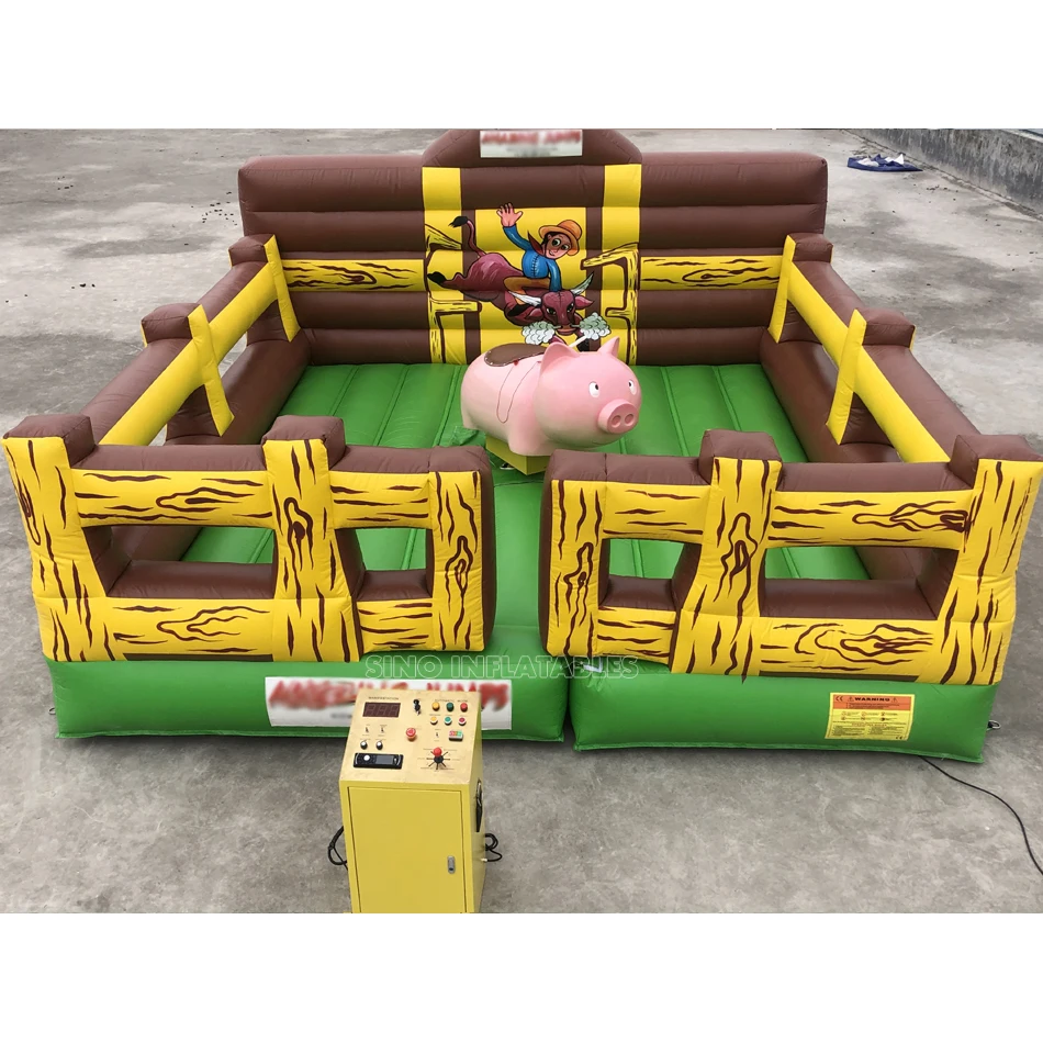 Прекрасный механический надувной автомат для верховой езды на быке с панелью управления для карнавальных прогулок