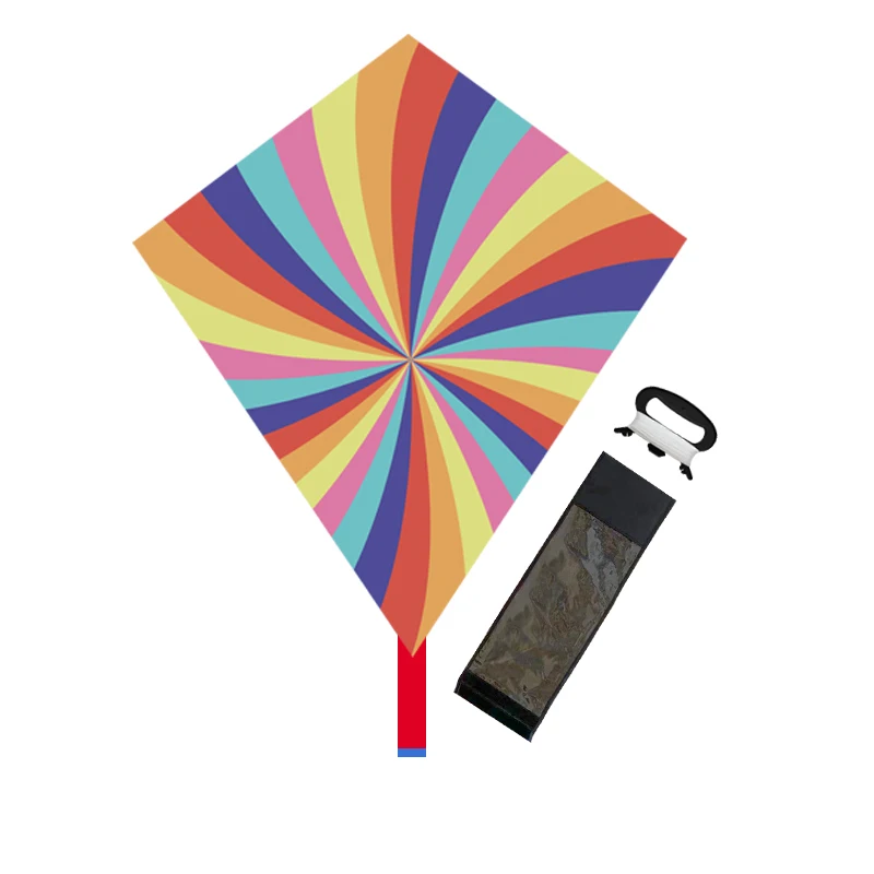 Outdoor Diamond-Shaped Rainbow Kite Custom Flying Kites Wholesale Tail Kite Manufacturer with Unique Designs