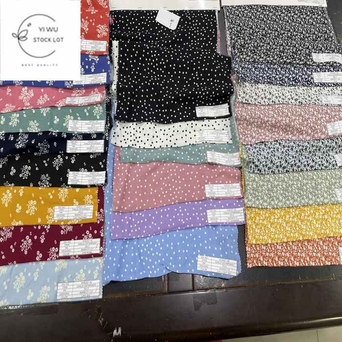 Good selling high quality rayon & viscose & modal floral fabric for garment in stock lot.