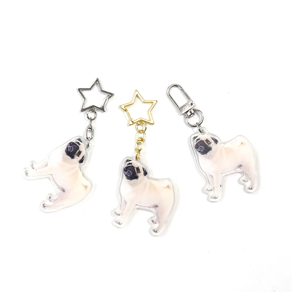 2024 China high quality custom acrylic keychain blanks rectangle KPOP plastic acrylic charms business card key chains