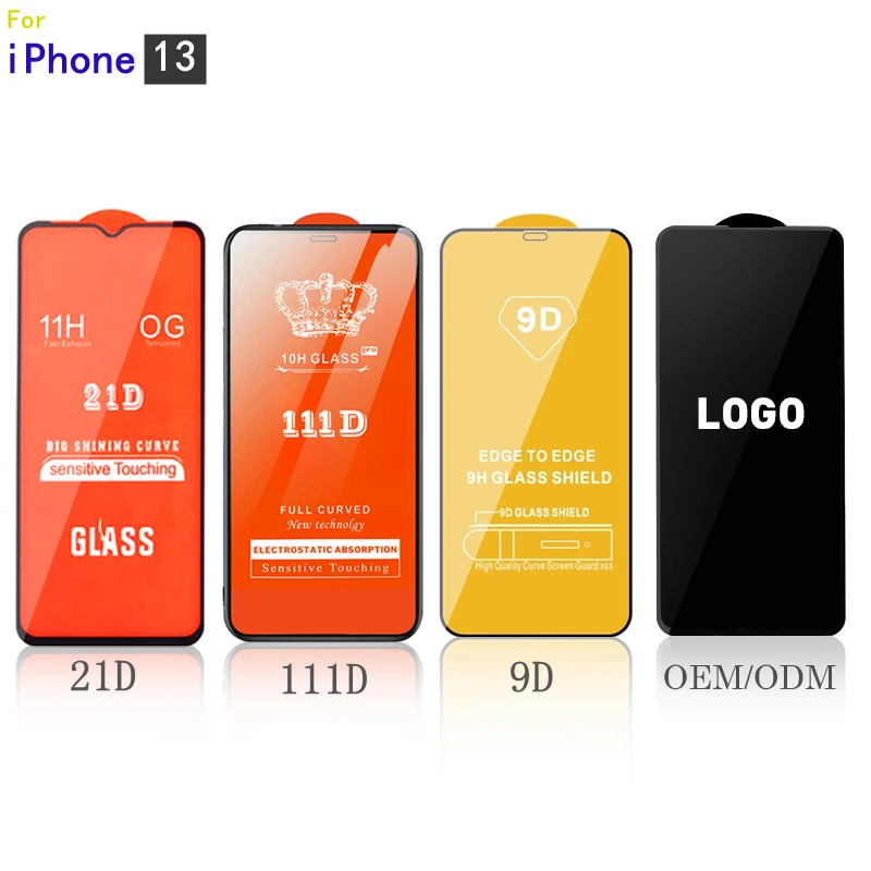 2022 полное покрытие клеевое ударопрочное закаленное стекло без пузырьков 21D Защита экрана для Iphone 12 Mini Pro Max