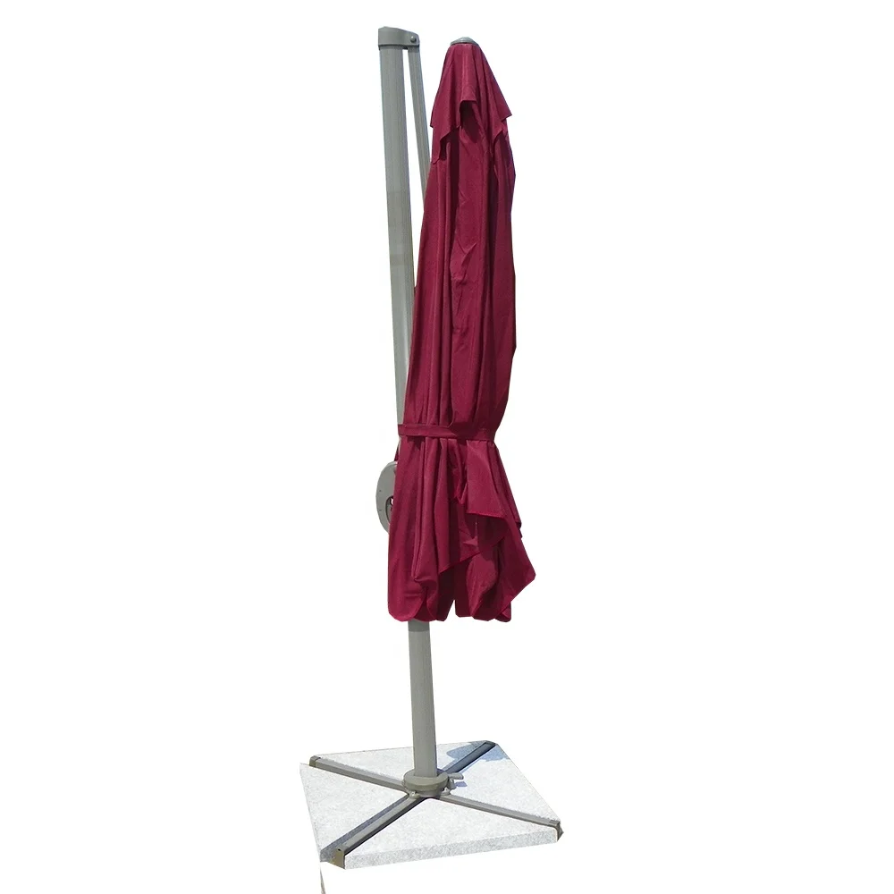 3x3M Square Shape Outdoor Furniture With Stand Patio Parasol Beach Roma Cantilever Hanging Umbrella  Sun Umbrella