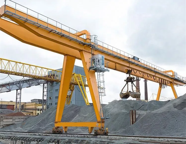 Ground traveling crane hydraulic grab gantry crane double beam grab gantry crane